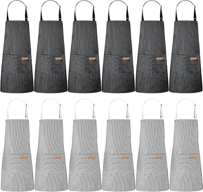 Handepo 12 Pcs Cotton Aprons for Women Men