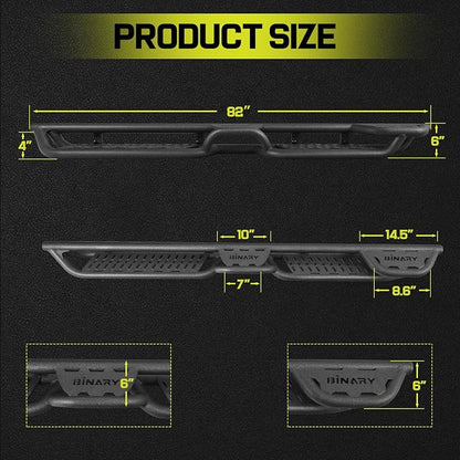 BINARY STAR 4-Steps Running Boards for 2004-2025 Nissan Titan Crew Cab, 2016-2025 Titan Xd Crew Cab(4 Full-Size Door) Side Steps, 4-Steps Design Nerf Bars