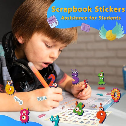 Sinceroduct Sticker Book with 1000+ Magic Fairy Cartoon Patterns, 20 Themes of Cute Water Bottle Stickers for Kids, Gifts and Rewards of Halloween Christmas Classroom or Parties
