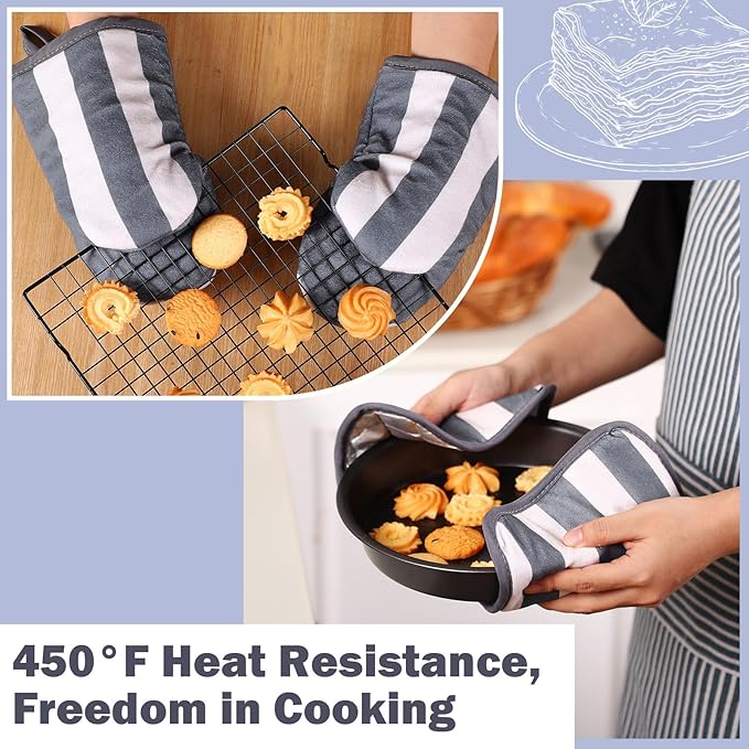 Reallnaive Oven Mitts and Pot Holders 4 Pcs Set