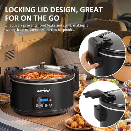 Sunvivi 8.5 Quart Programmable Slow Cooker: Multi-Cooker Food Warmer