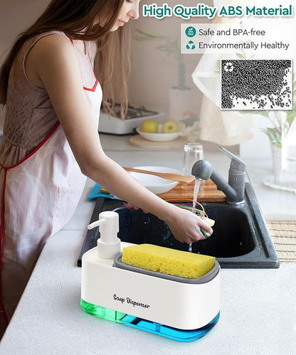 Kitchen Dish Soap Dispenser Set，Dish and Hand Soap Dispenser