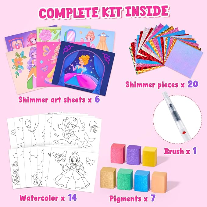JoyCat Paint with Water Coloring Books, Art & Craft Activity, Princess No Mess Art for Kids Ages 4-8, Craft Kits & Supplies, DIY Creative Activity, Presents for Girls & Boys