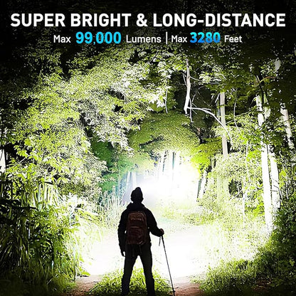 Rechargeable Led Headlamp 2Pack, 99000 Lumen Super Bright Head Lamp with 3 Modes & 90° Adjustable, Brightest Headlamp 30H Long Runtime, Powerful Waterproof Headlamps for Adults Camping