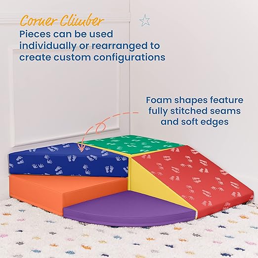 ECR4Kids SoftZone Tiny Twisting Climber, Beginner Playset, Assorted, 5-Piece