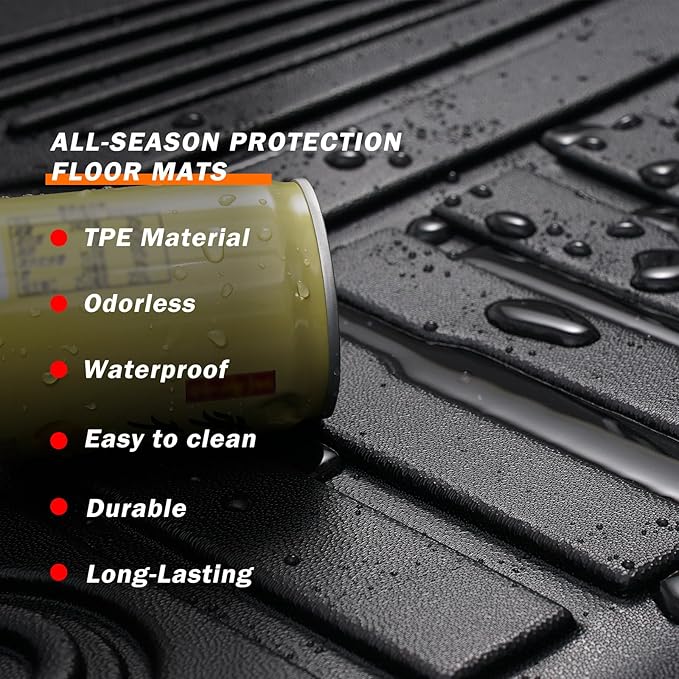 KUST Floor Mats for BMW X5 2019-2025 2026 (G05), All Weather Floor Liners Custom Fit X5 Accessories TPE Rubber Front Rear 2 Row Heavy Duty Non-Slip Black High Side