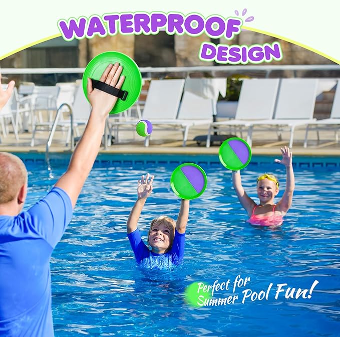 Toss and Catch Ball Set Upgraded - Kids Toys Outdoor Games for Whole Family - Water-Resistant Great for Beach Pool Yard Games - Classic Gift for Boys Girls 3 4 5 6 7 8 9 10 11 12+ Years Old