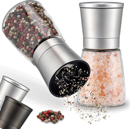 ZOLMER® Premium Stainless Steel Salt and Pepper Grinder Set | Adjustable