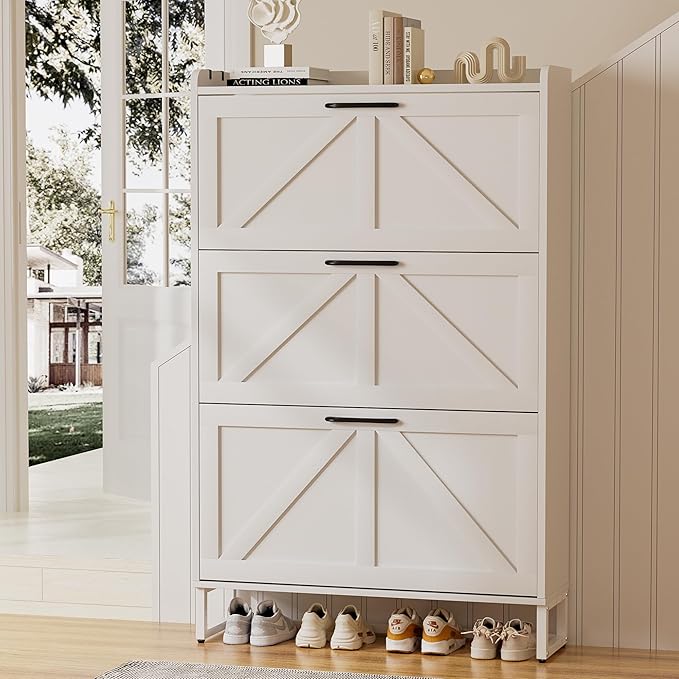 EOYUTLLY Shoe Cabinet Storage for Entryway, Narrow Shoe Rack