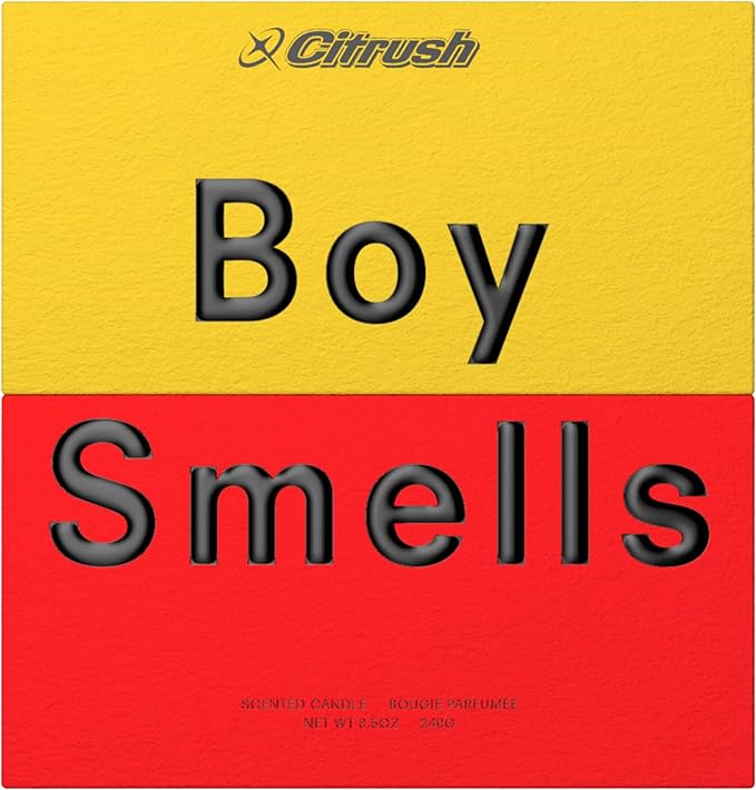 Boy Smells Citrush Candle – Bright Citrus Aroma – Warm Musk Finish – Pomelo Oil – Clean Burning Scented Candle – Long-Lasting Fragrance Throw – Vegan Soy Wax Blend – 9oz Glass Jar