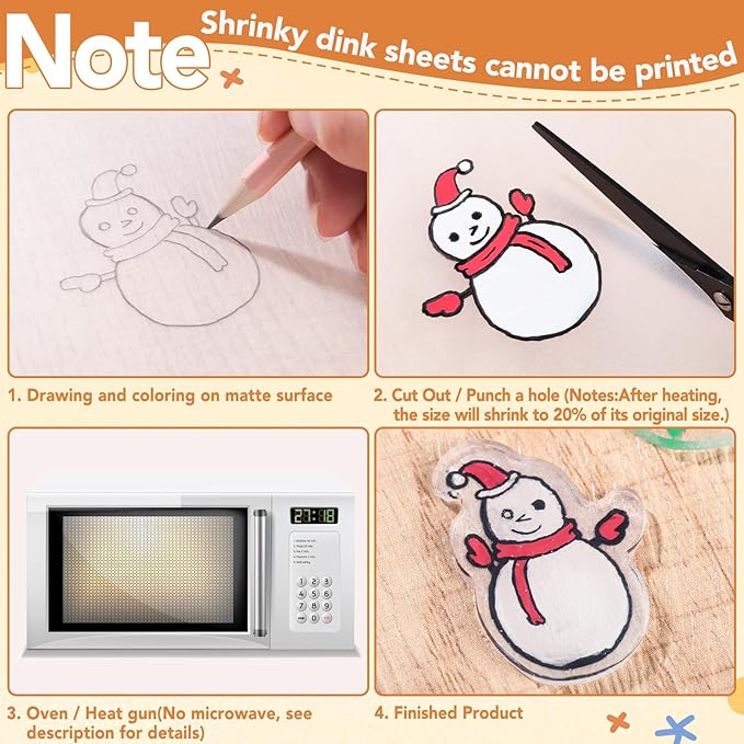 155 Pcs Shrink Plastic Sheets Kit, Including 25Pcs Shrinky Art Paper with 130Pcs Accessories for Crafts DIY Keychain Making