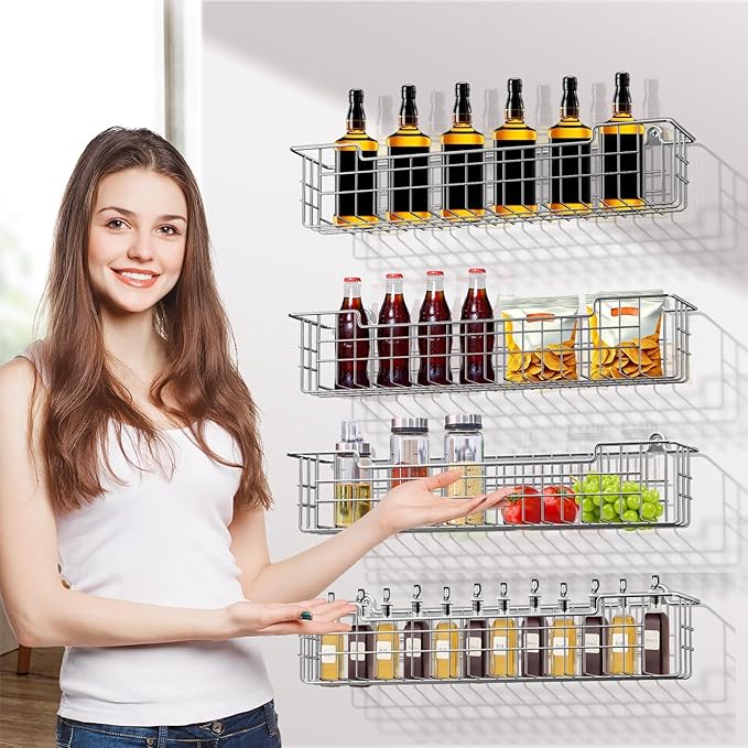 Spice Rack Wall Mount, Spice Holder Shelf Saving Space