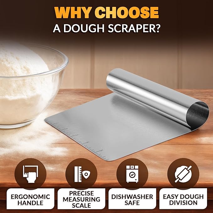 Bench Scraper Kitchen – Multipurpose Pastry Scraper Tool