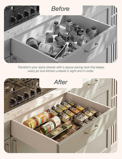 Tinamo Acacia Wooden Spice Rack Organizer