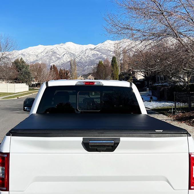 OEDRO Quad Fold Tonneau Cover Soft Four Fold Truck Bed Covers Compatible with 2015-2026 Ford F-150 F150 with 5.5 Feet Bed