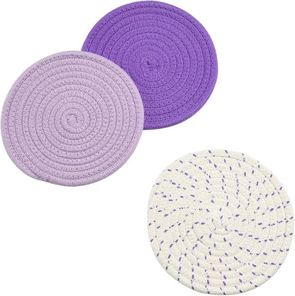 Pot Holders Set Trivets Set 100% Pure Cotton Thread Weave Hot Pot Holders Set