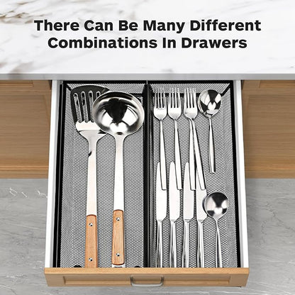 Smgmg Silverware Drawer Organizer, 2 Pack 14.7" X 6.1" X 2" Utensil Organizer
