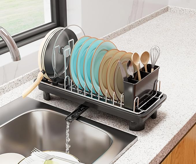 junyuan Compact Dish Drying Rack, Small Dish Rack
