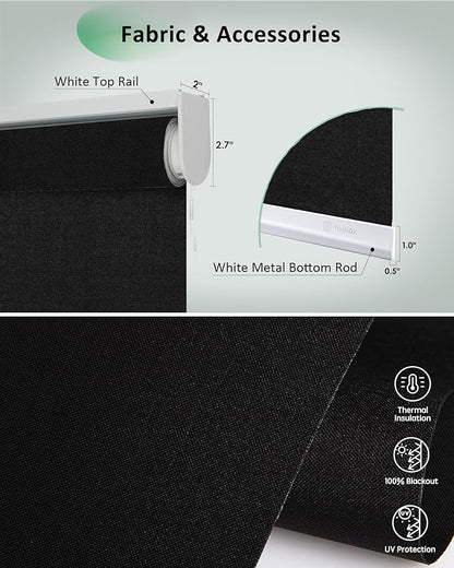 Yoolax Motorized Blinds App Control, Cordless Automatic Shades Roller Window