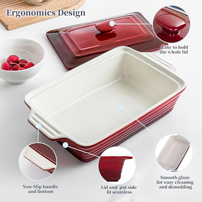 LOVECASA 4.5 Quart Ceramic Casserole Dish