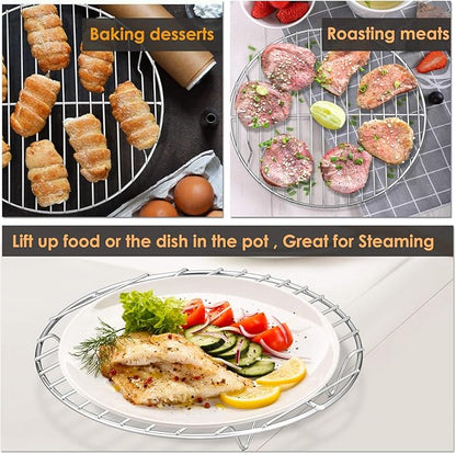 P&P CHEF Round Cooking Rack, Fits Air Fryer/Stockpot/Pressure Cooker/Round Cake