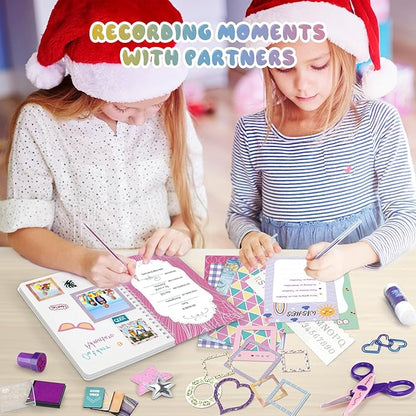 PERRYHOME 2-Pack DIY Journal Kit for Girls - 200+Pcs Journal Set for Tween & Teen Girls, Journaling Art & Crafts Kits, Ideal Gifts for 8 9 10 11 12 13 14 Year Old Girl, Scrapbook & Diary Supplies Set