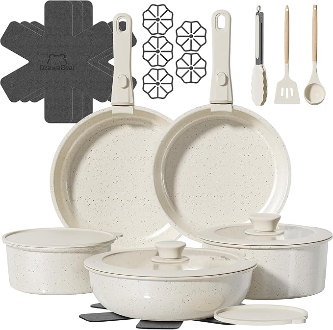 23 Pcs Pots and Pans Set Non Stick, Ceramic Cookware Set Non Toxic