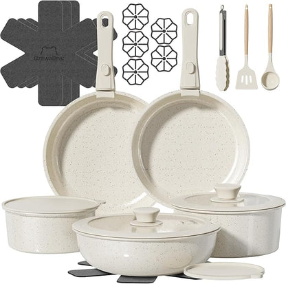 23 Pcs Pots and Pans Set Non Stick, Ceramic Cookware Set Non Toxic
