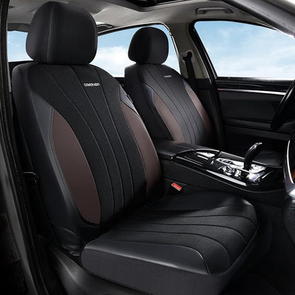 Coverado Car Seat Covers Front Seats, Luxury Seat Covers Full Set, Mesh Breathable Seat Protectors, 2 Seats Driver Seat Covers, Universal Fit for SUV, Sedan, Truck