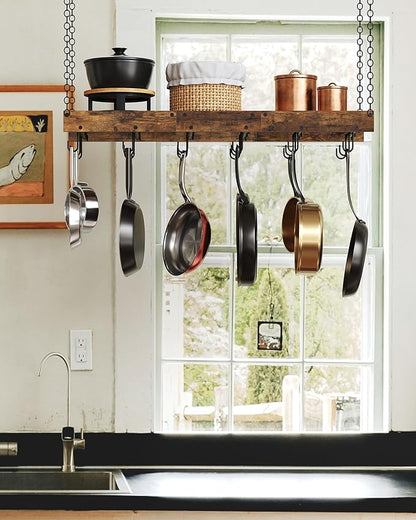 CHOEZON Hanging Pot Rack, Ceiling Wall Mounted Pot Rack