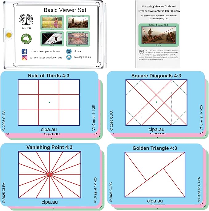 CLPA Basic Photographic Viewfinder Set: Rule of Thirds, Square Diagonals