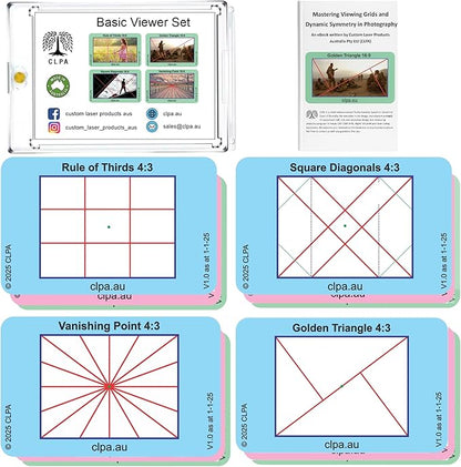 CLPA Basic Photographic Viewfinder Set: Rule of Thirds, Square Diagonals