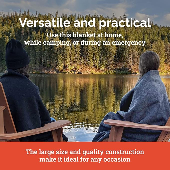 EPG Extra Large Wool Blanket with Zippered Bag | Warm, Comfortable, Stylish, Military | XL Queen/King - 72 x 92 in, 80% Wool, 5.35 lbs | Camping, Outdoor, Bedding, Emergency, Survival, Cabin, RV