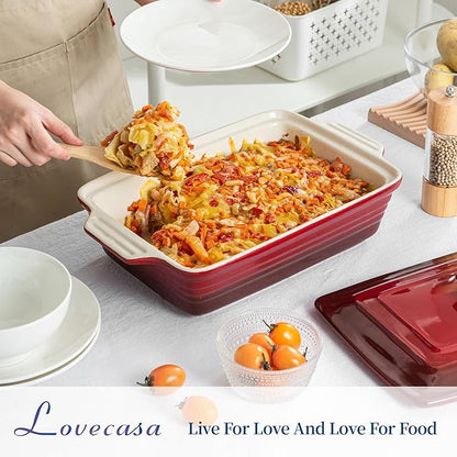 LOVECASA 4.5 Quart Ceramic Casserole Dish