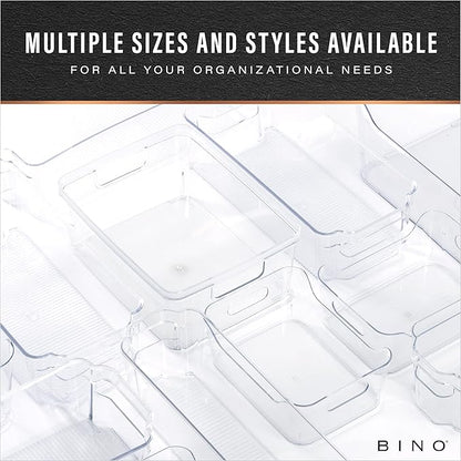 BINO | The SOHO Collection Plastic Storage Bins, X-Small - 2 Pack, Clear | Pantry and Fridge Organizer Containers, Kitchen Cabinet and Medicine Cabinet Bins