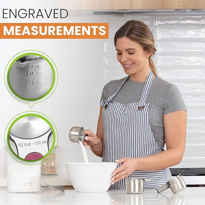 Spring Chef Magnetic Stainless Steel Measuring Cups, Kitchen Tools