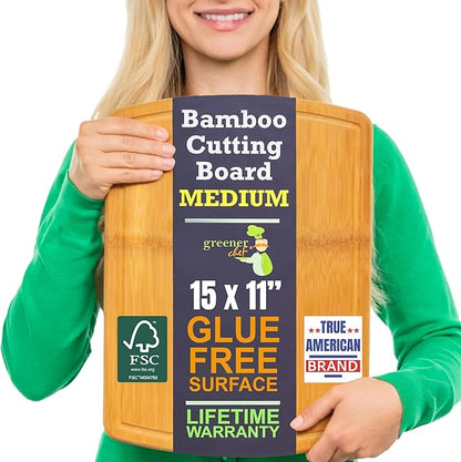 Bamboo Cutting Board – 15 Inch Wood Cutting Boards