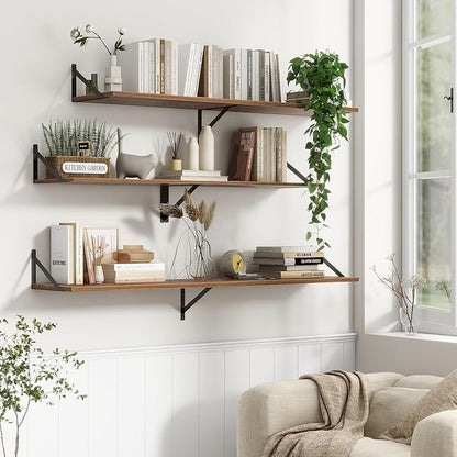 12 Inch Deep Floating Shelves, 48W x 12D Floating Shelves, Deep Wall Shelves