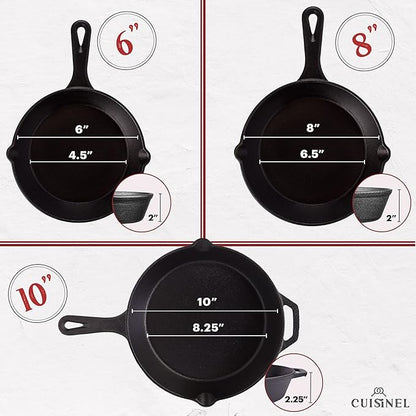 Cuisinel Cast Iron Skillets Set