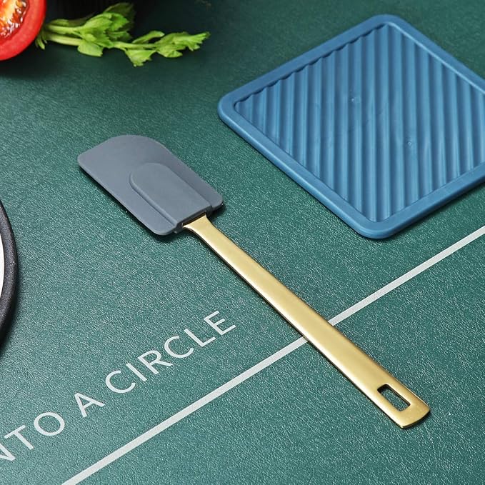 Gold Silicone Spatulas, Berglander Flexible Scrapers Baking Mixing Tool