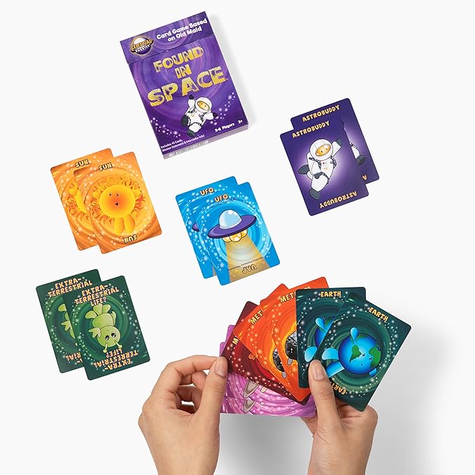 Celestial Buddies Found in Space Card Game | Space-Themed Old Maid - Fun Educational Game for 2-6 Players, Kids Ages 3+ | STEM Learning, Planets, & Space Exploration