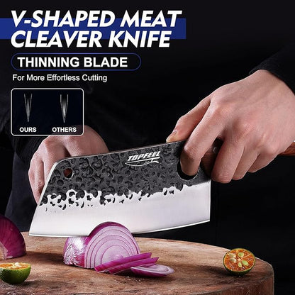 Topfeel 4PCS Meat Cleaver Set -Heavy Duty Bone Chopper & Meat Cleaver & Viking