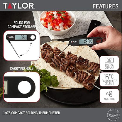 Taylor 1476 Instant Read Digital Meat Food Grill BBQ Cooking Kitchen Thermometer
