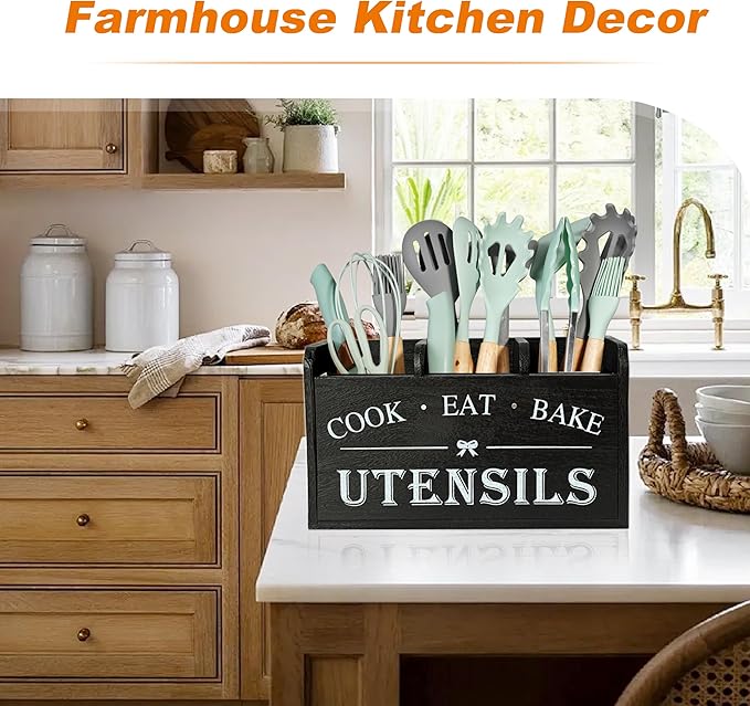 Wooden Kitchen Utensil Holder