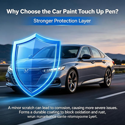 Lunar Silver Metallic(NH-830M) Touch Up Paint for Honda 2-in-1 Car Scratch Repair Pen for Rock Chips, Door Scratches & Paint Nicks Exact Color Match Quick Dry DIY Fix for Civic Accord CR-V