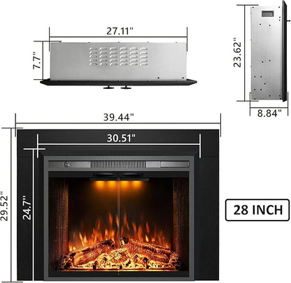 Velaychimny 40" Electric Fireplace Insert