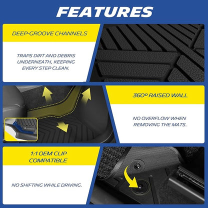Michelin Vehicle Mats, All-Weather TPE Custom Fit Liner for 2025-2026 Chevrolet Equinox/GMC Terrain Gas, Premier