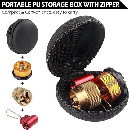 Camping Stove Burners Gas Refill Adapters EN417 Lindal Valve Canister Shifter Backpacking Stove Refill Adapter Valve Kit for Propane/Isobutane/Butane Gas Tank 3 PCS