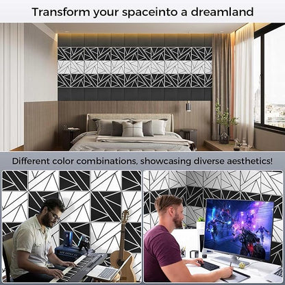 12 Pack 2-Layer Soundproof Wall Panels, 0.9lb/ft* High Density, Thicker 0.43 in