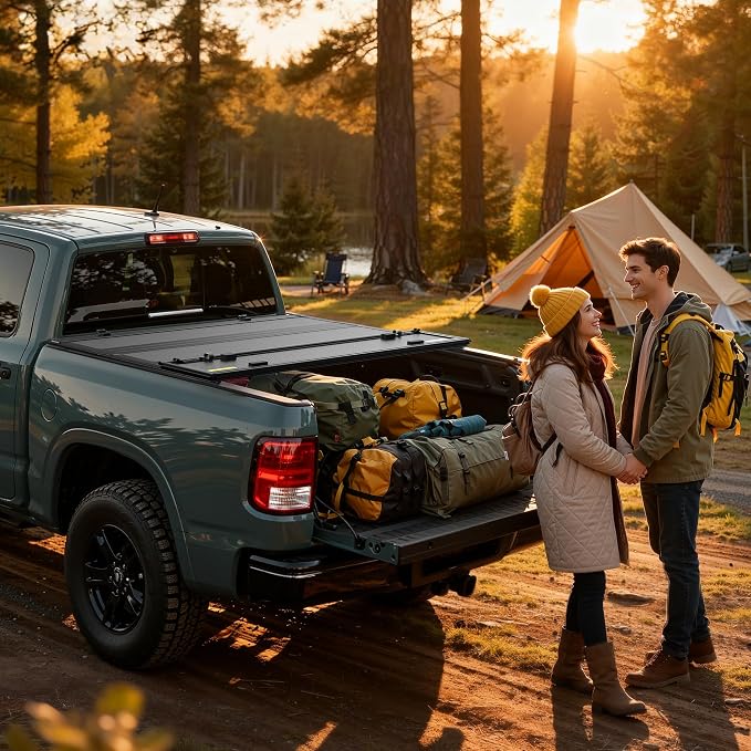AUTOSAVER88 Low-Profile Hard Quad Fold Truck Bed Tonneau Cover Fit for Dodge Ram 1500 2009-2024 (19-24 Classic) with 5.7ft Bed Without Rambox